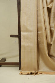 Cream Tussar Silk Saree - SRCTSS1875