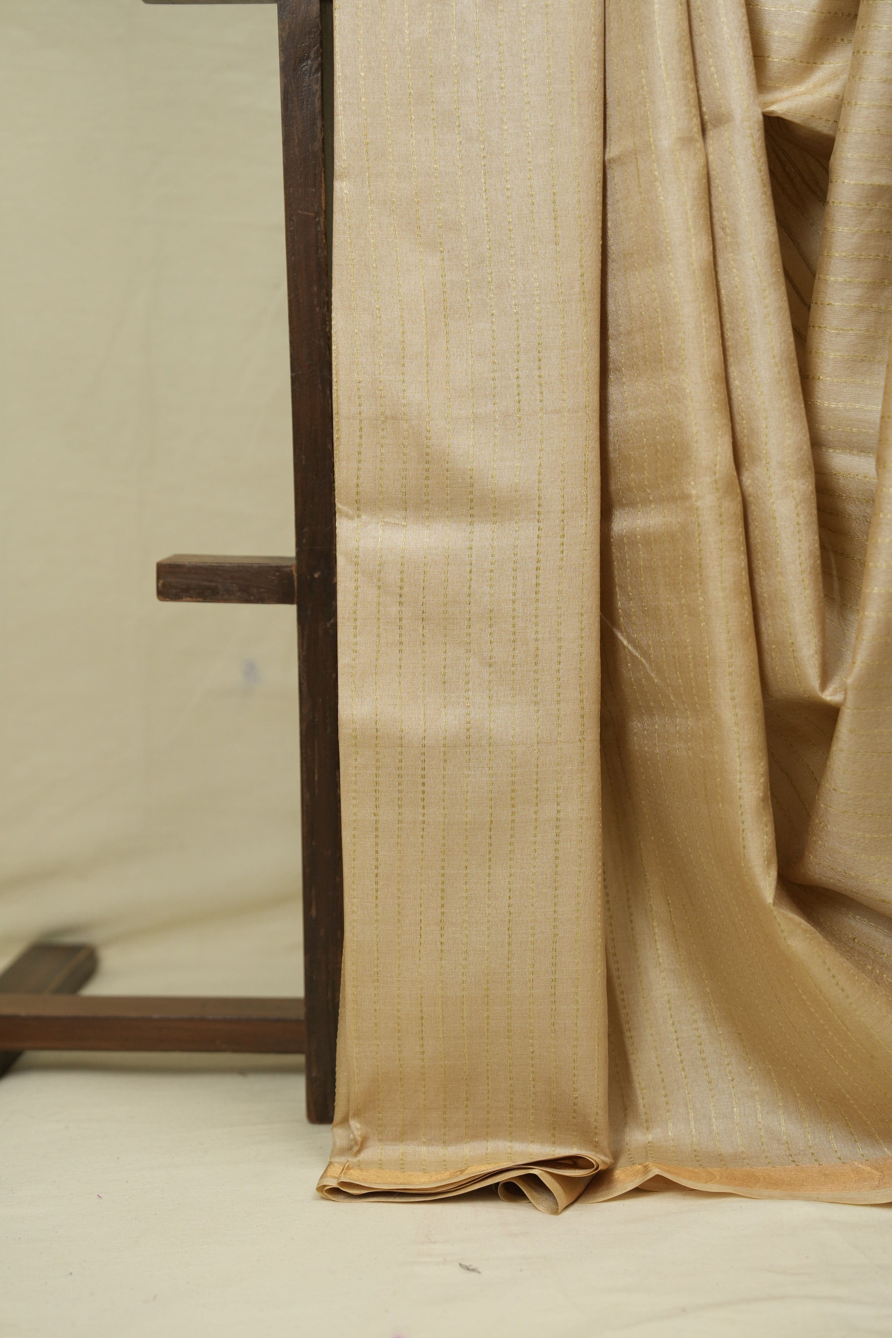 Cream Tussar Silk Saree - SRCTSS1875