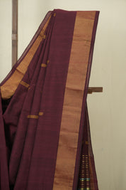 Maroon Cotton Paithani Saree - SRMCPS765