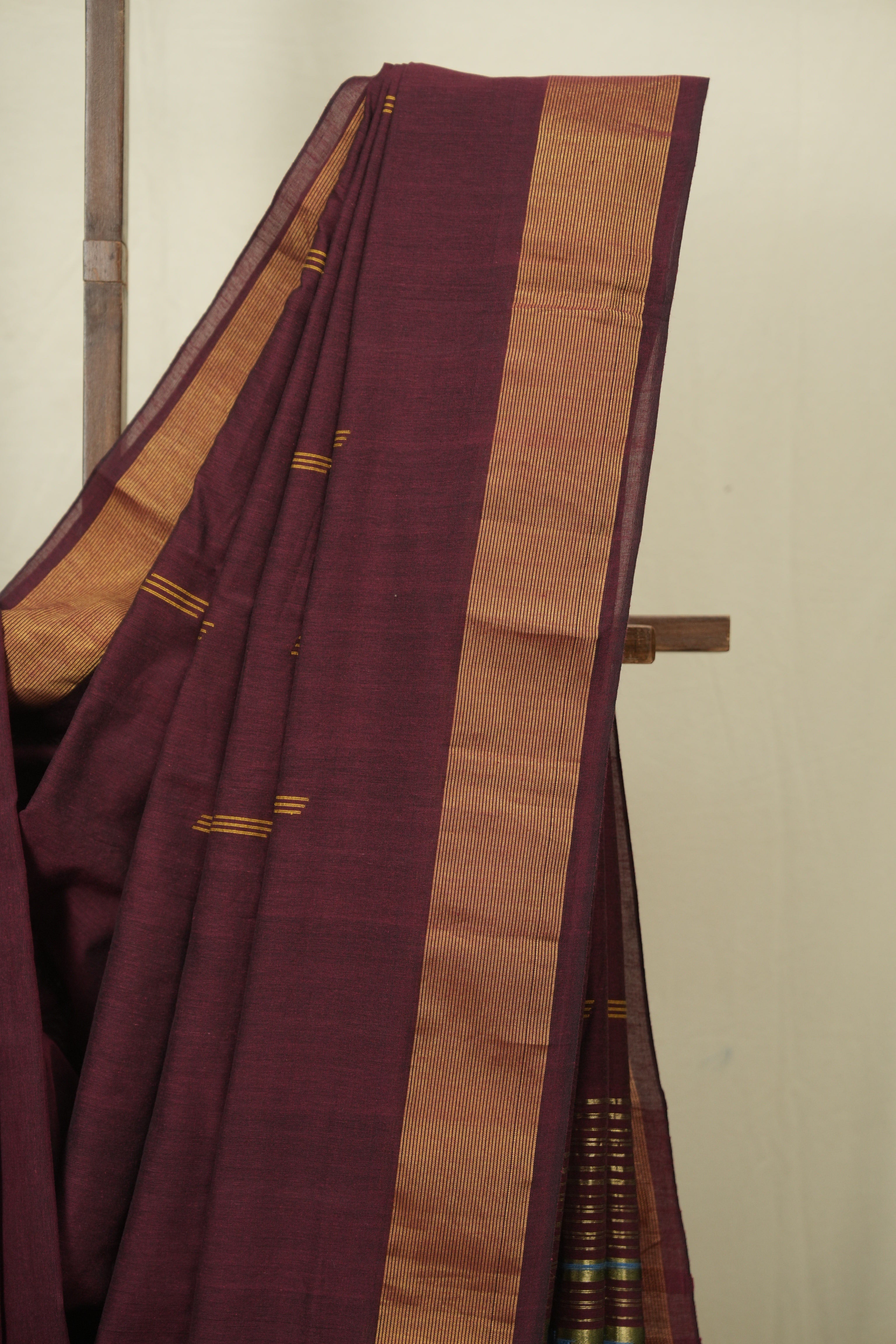 Maroon Cotton Paithani Saree - SRMCPS765