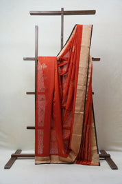 Orange Chanderi Cotton Silk Saree - SROCSS389
