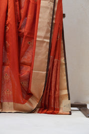 Orange Chanderi Cotton Silk Saree - SROCSS389