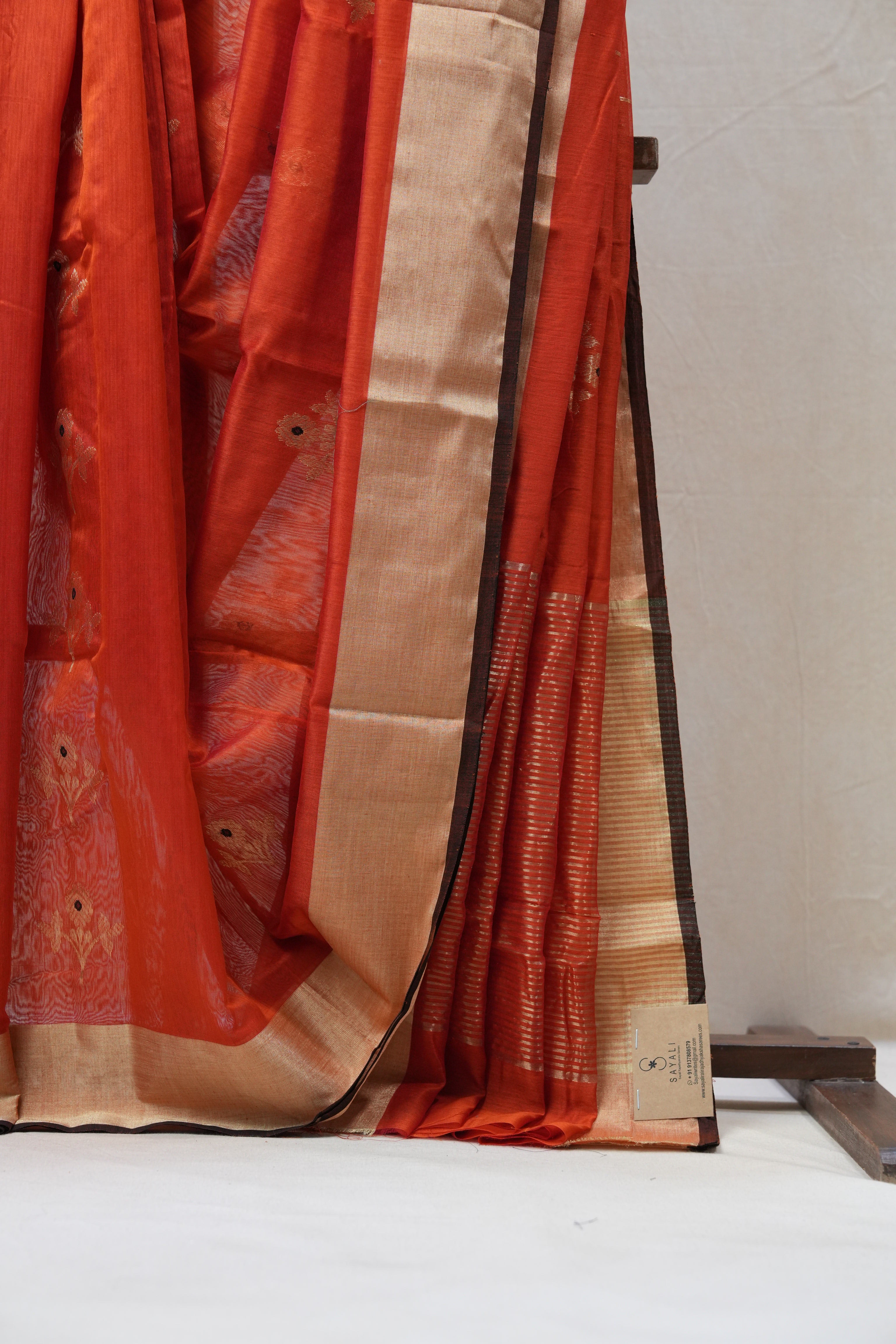 Orange Chanderi Cotton Silk Saree - SROCSS389
