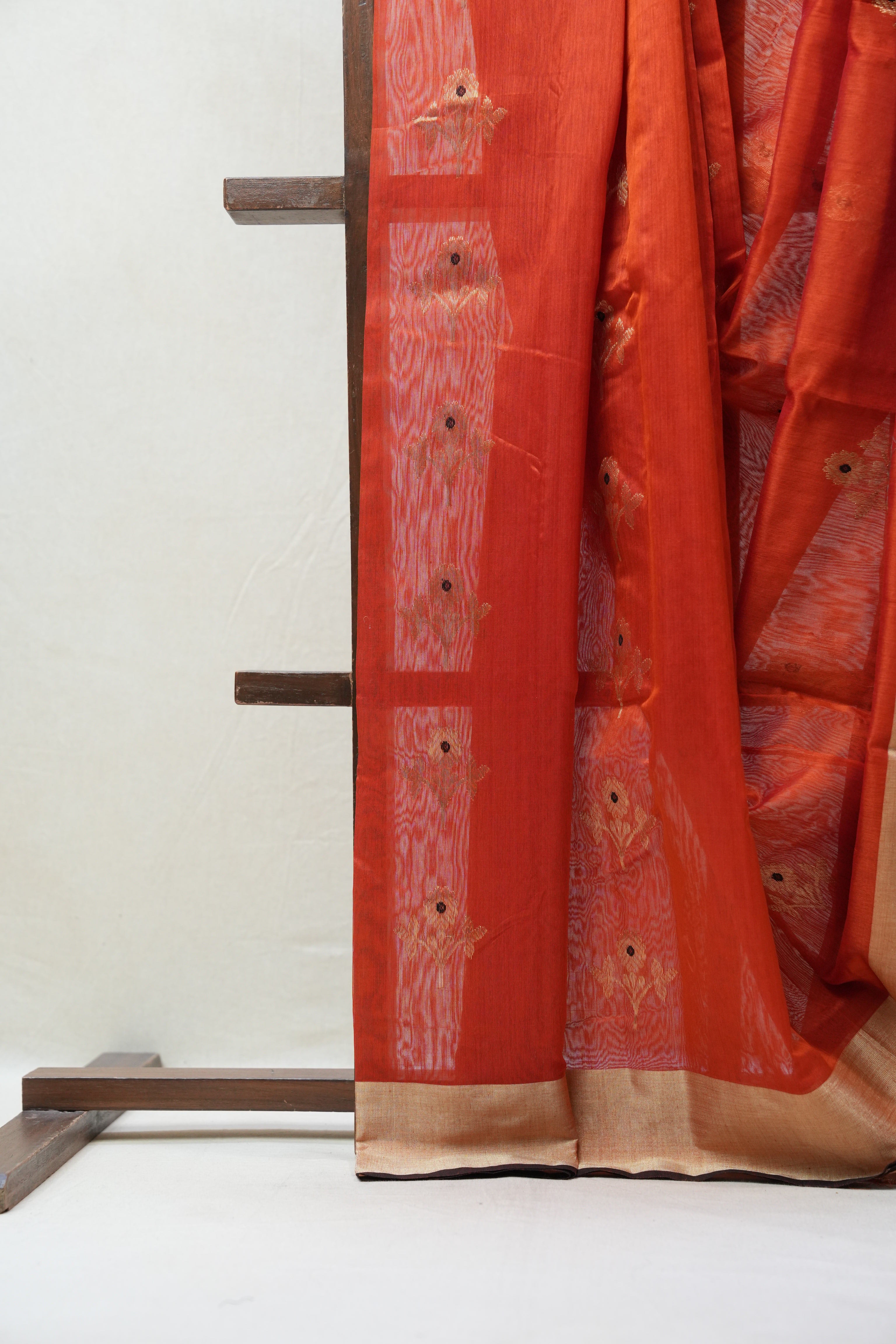 Orange Chanderi Cotton Silk Saree - SROCSS389
