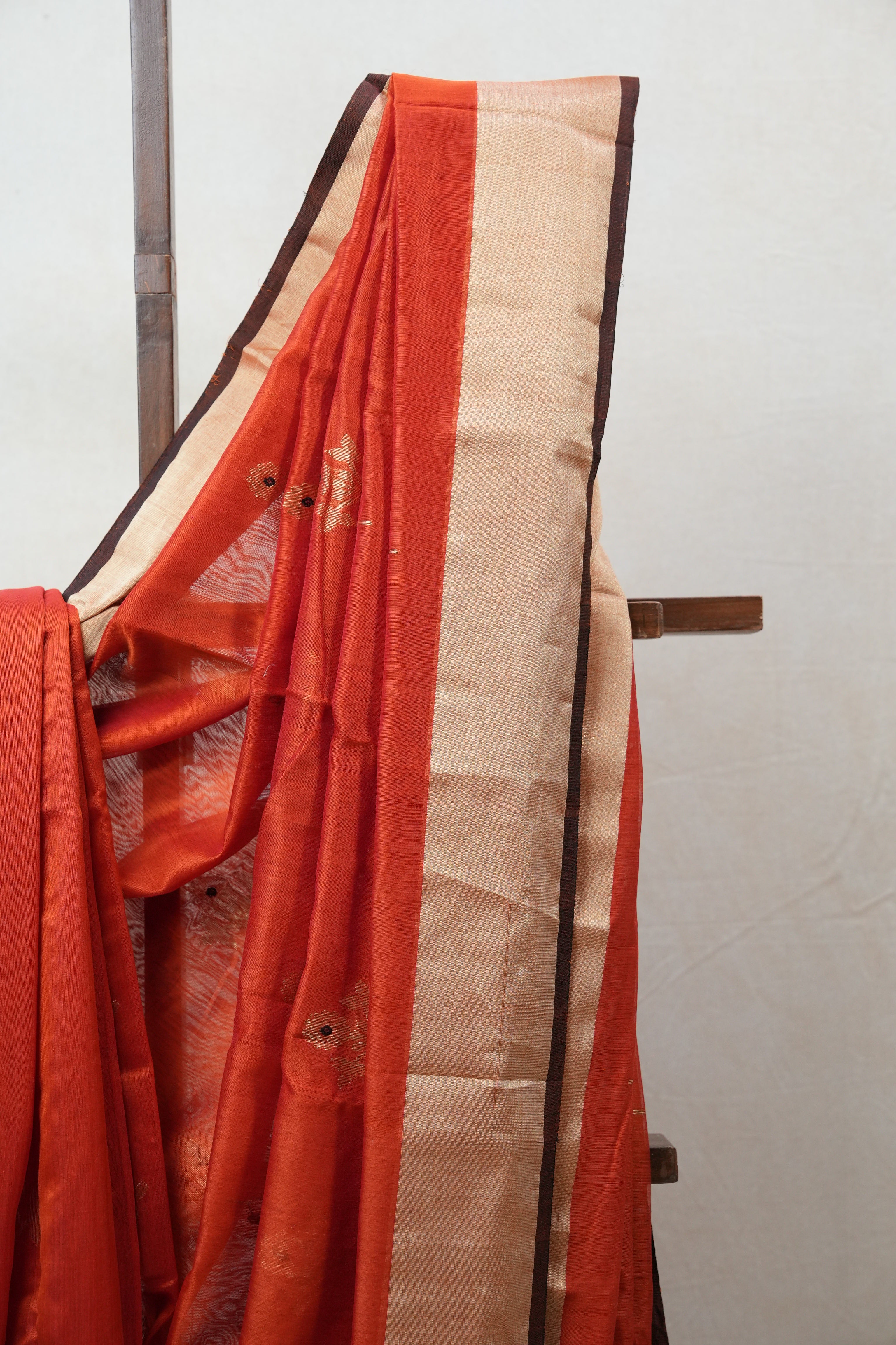 Orange Chanderi Cotton Silk Saree - SROCSS389