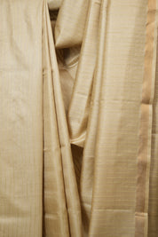 Cream Tussar Silk Saree - SRCTSS1875