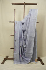 Powder Blue Tissue Linen Jamdani Saree - SRPBTLJS194