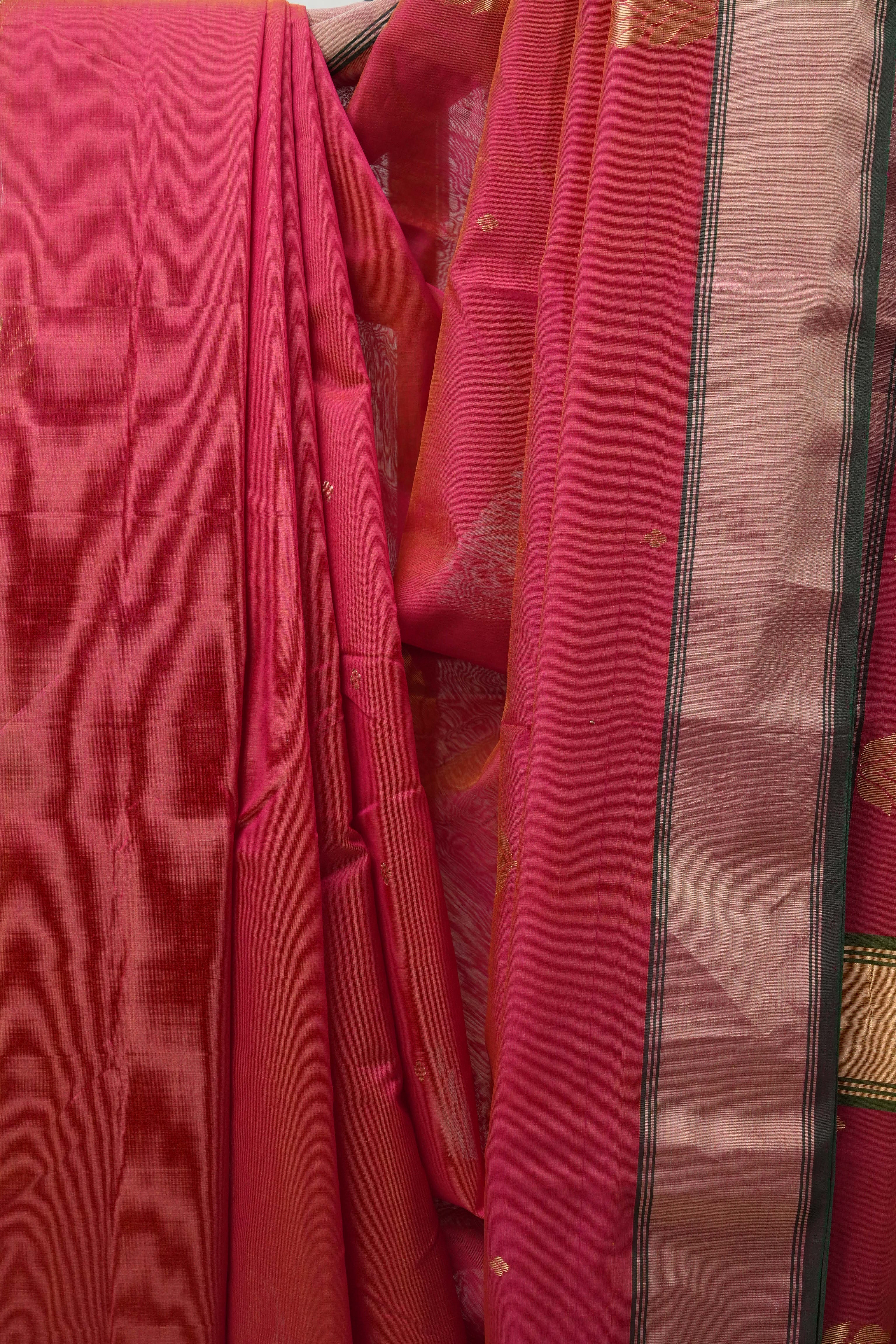 Two Tone Pink Chanderi Cotton Silk Saree - SRTTPCSS390