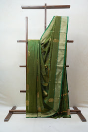 Green Chanderi Cotton Silk Saree - SRGCSS388