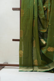 Green Chanderi Cotton Silk Saree - SRGCSS388