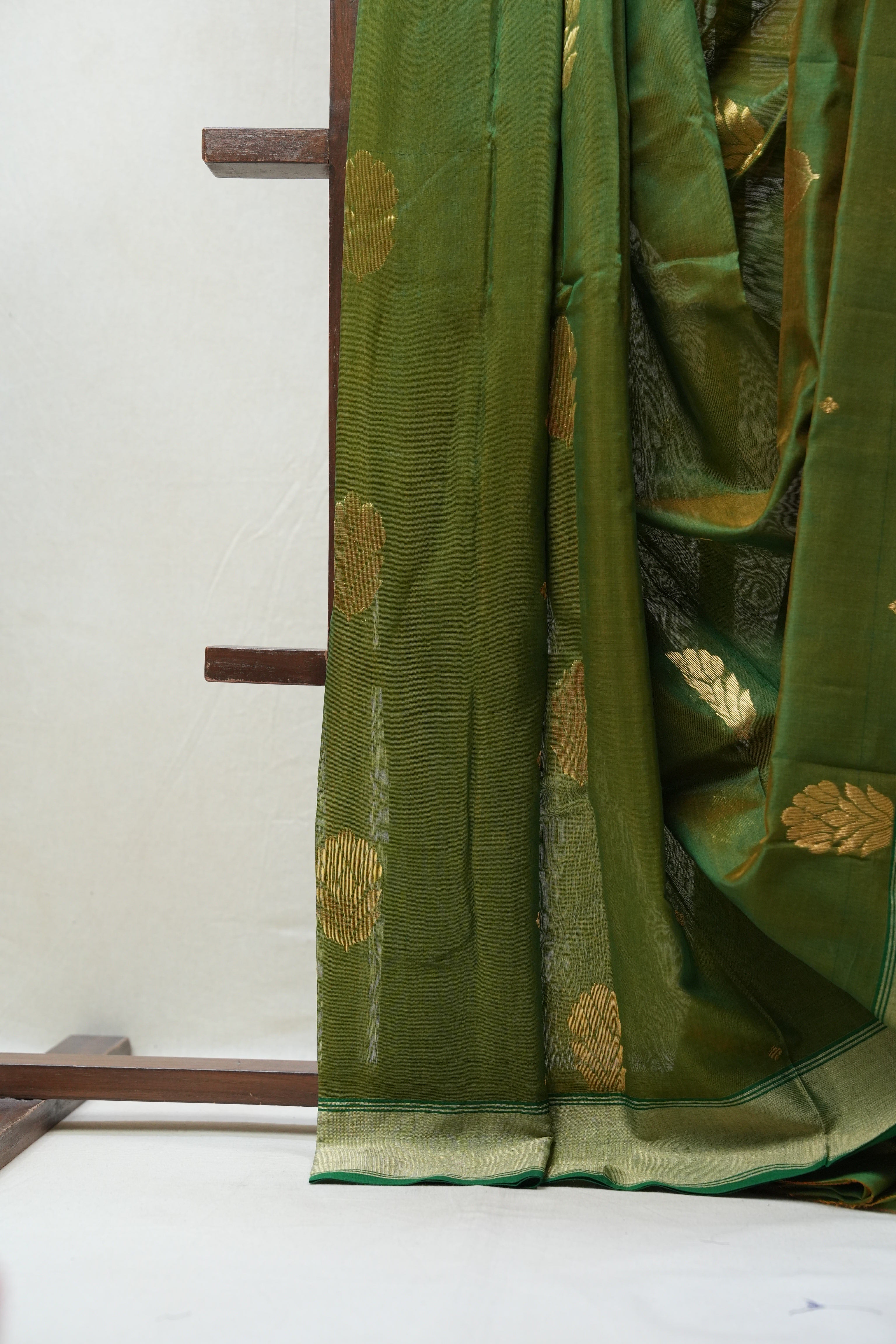 Green Chanderi Cotton Silk Saree - SRGCSS388