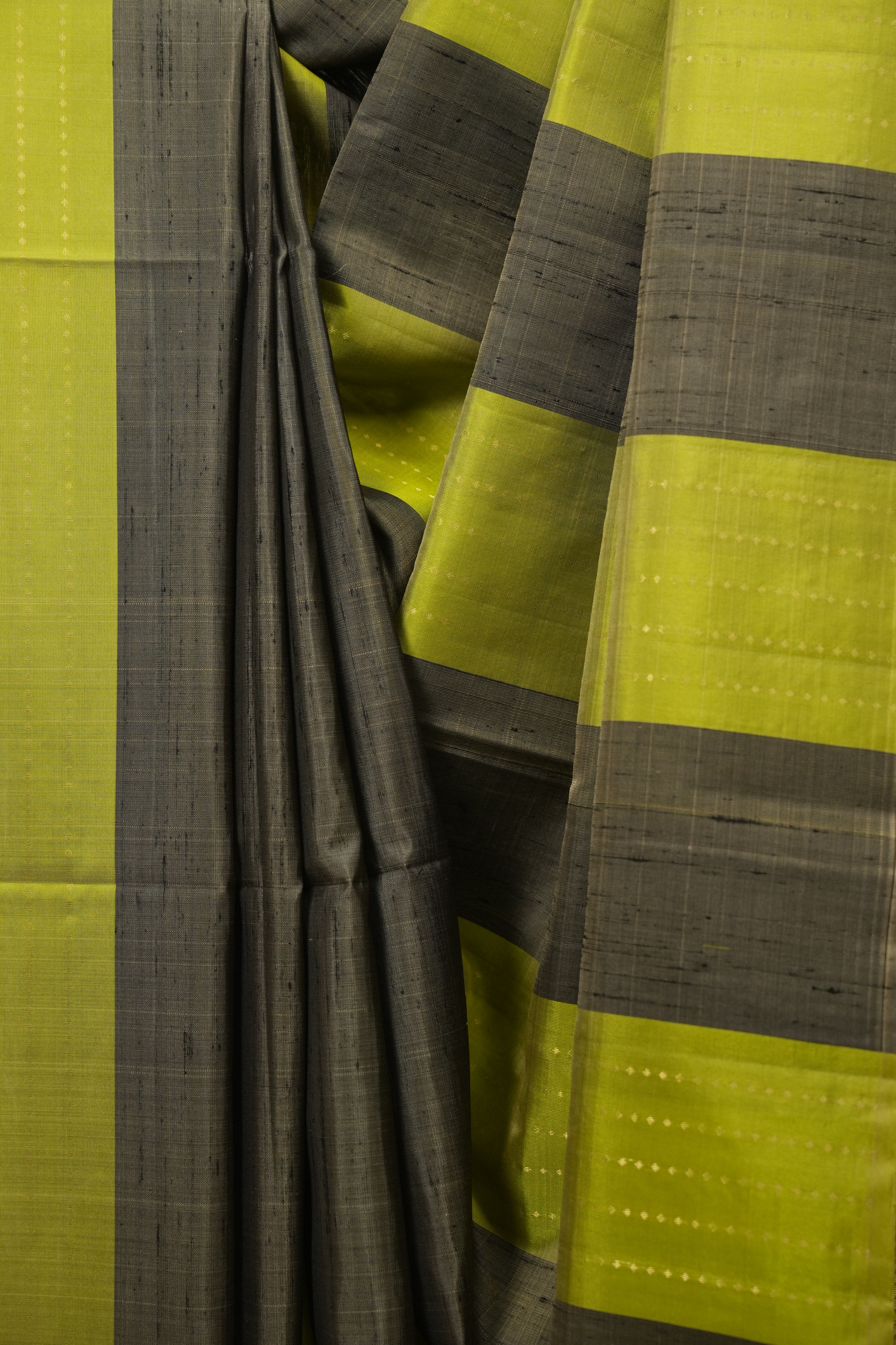 Green & Grey Soft Silk Saree - SRGSSS504