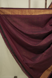 Maroon Cotton Paithani Saree - SRMCPS765