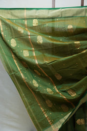 Green Chanderi Cotton Silk Saree - SRGCSS388