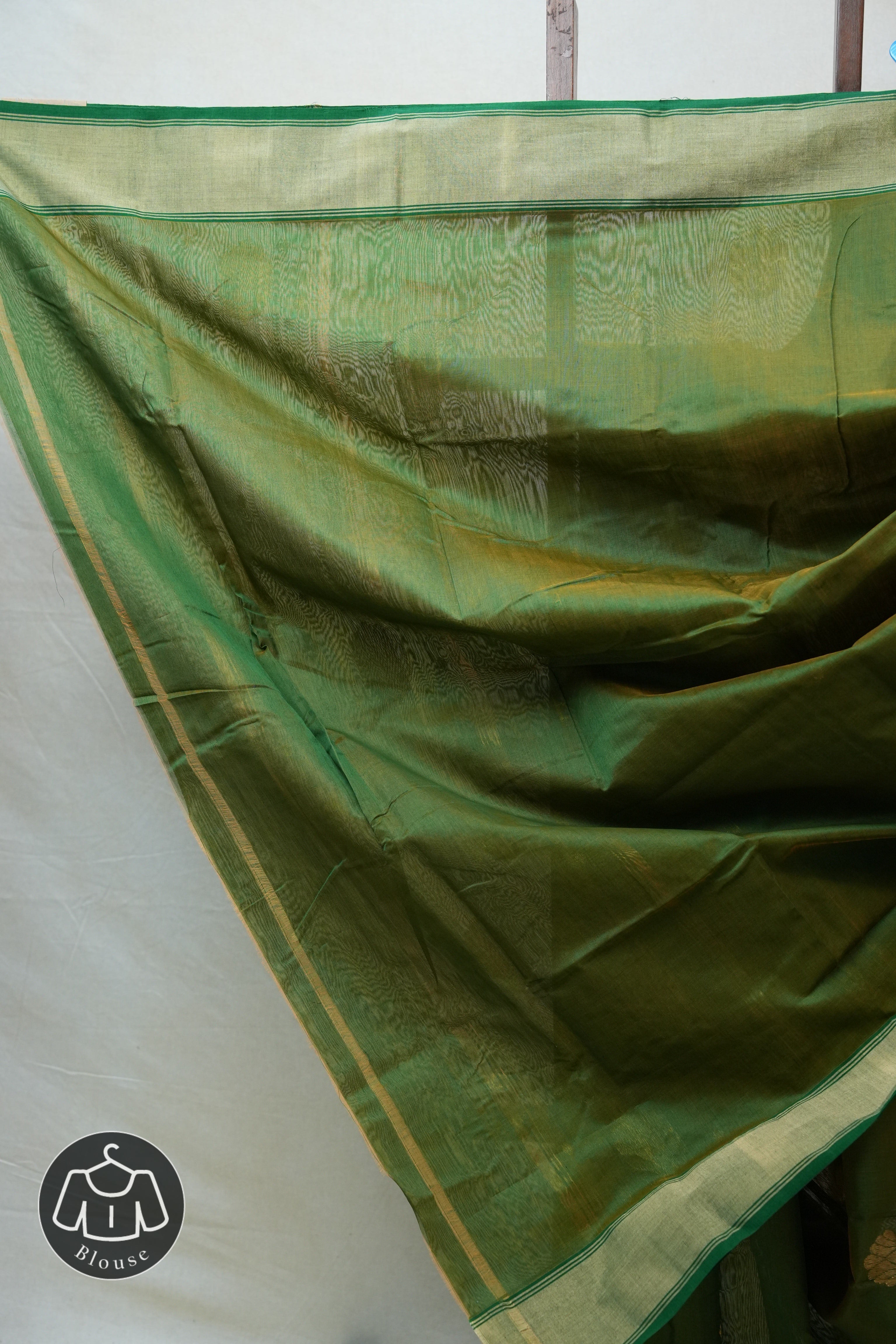 Green Chanderi Cotton Silk Saree - SRGCSS388