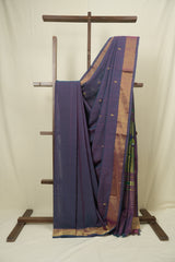 Dual Tone Purple Cotton Paithani Saree - SRDTPCPS764