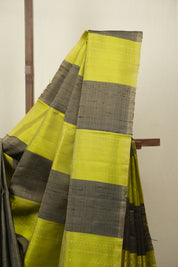 Green & Grey Soft Silk Saree - SRGSSS504