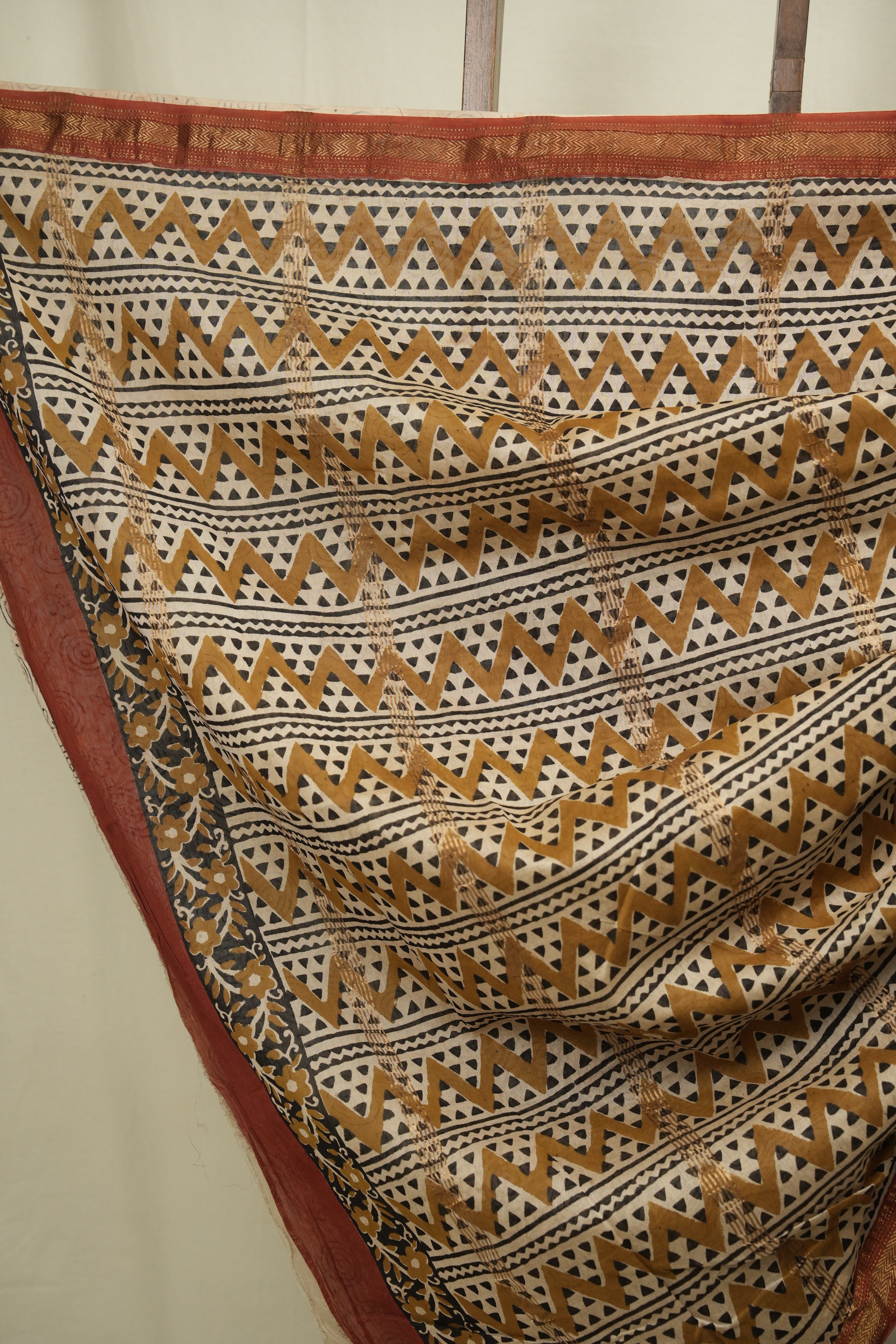 Rust HBP Cotton Silk Saree With Chanderi Border - SRRCSS1806