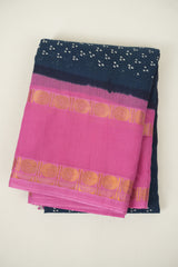 Peacock Blue Sungudi Cotton Saree - SRPBSCS189