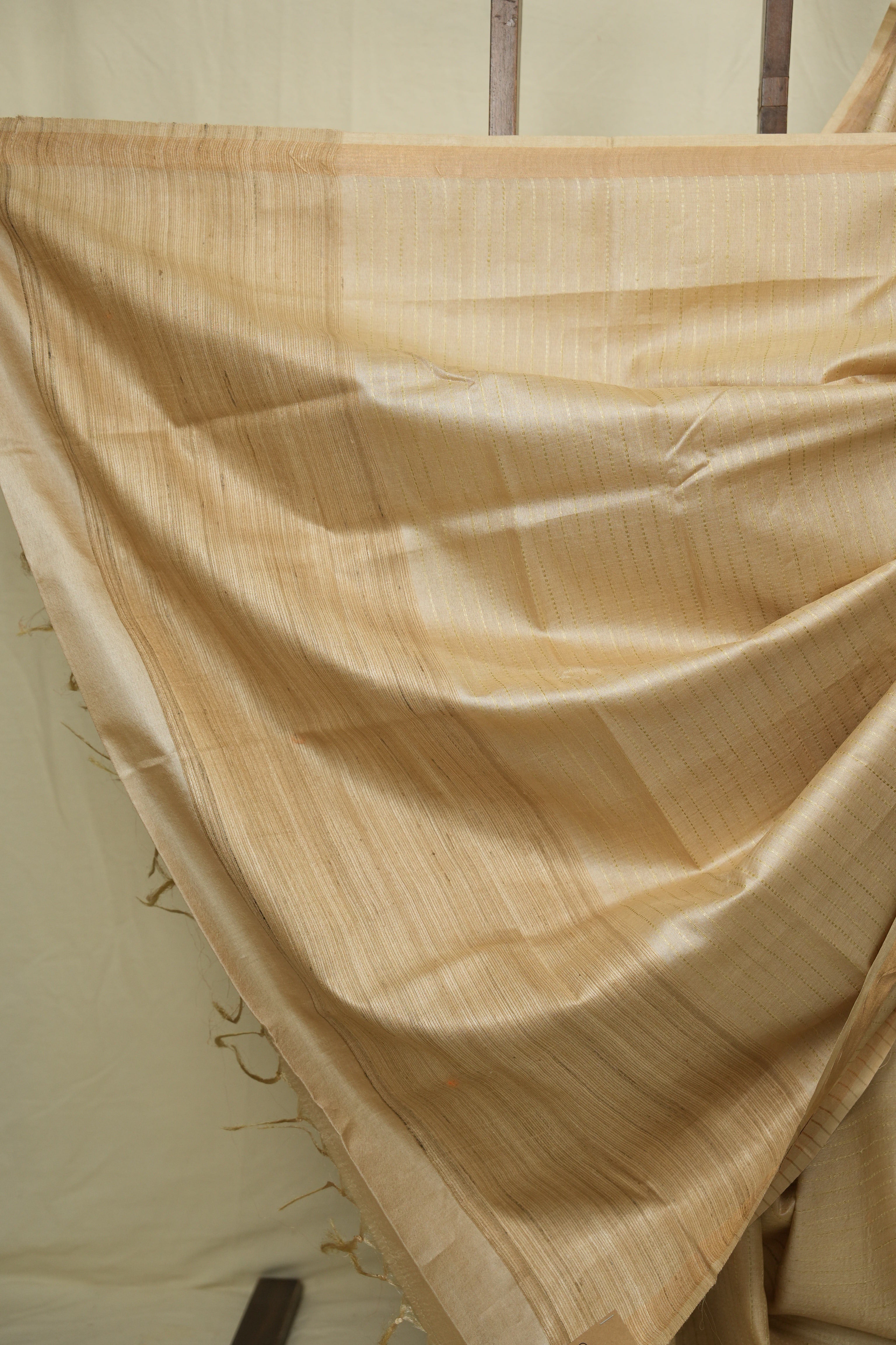 Cream Tussar Silk Saree - SRCTSS1875