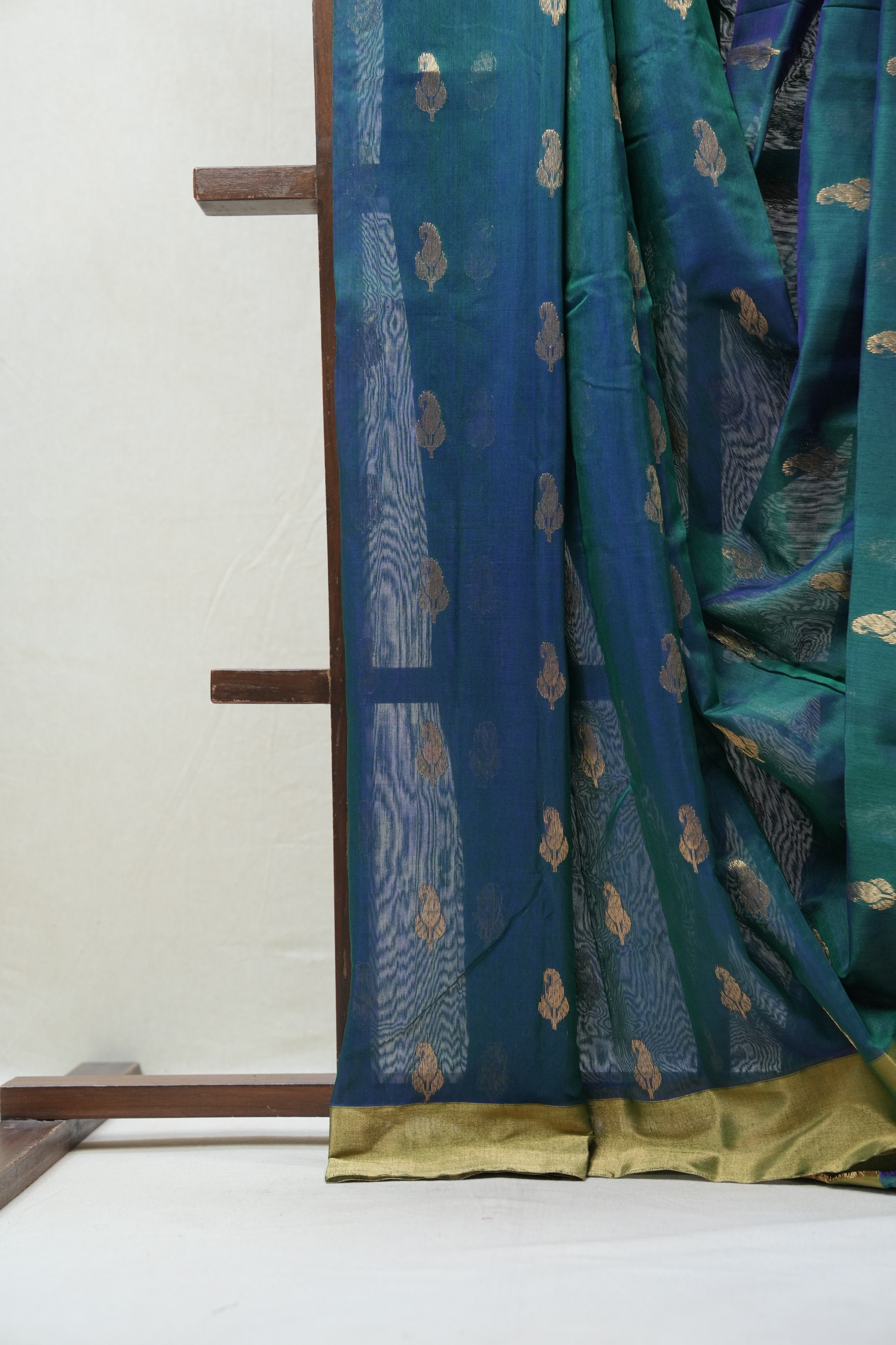 Green Chanderi Cotton Silk Saree - SRGCSS383