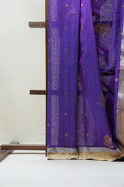 Purple Chanderi Cotton Silk Saree - SRPCSS384