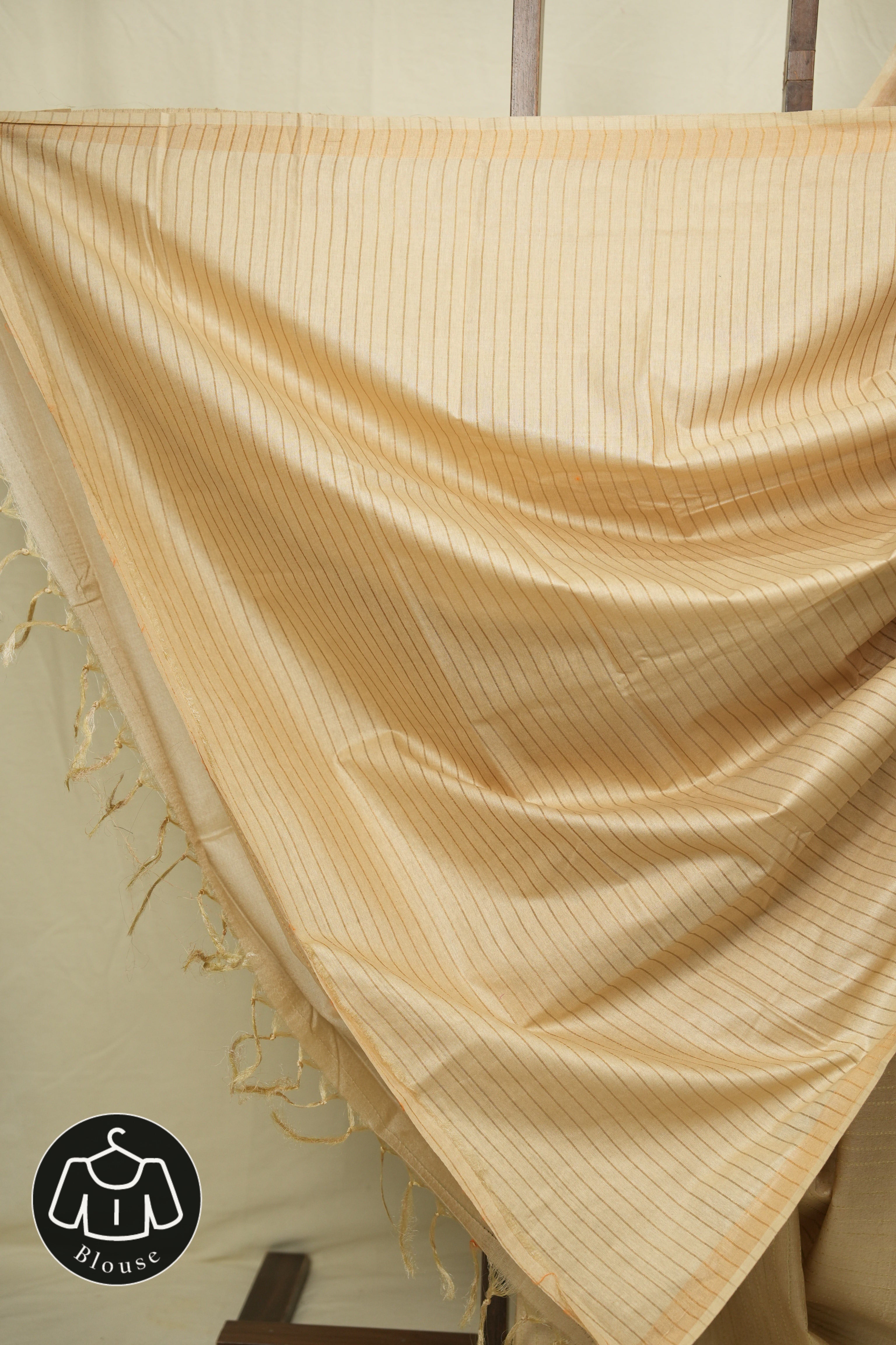 Cream Tussar Silk Saree - SRCTSS1875