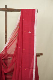 Red Bengal Mul Cotton Saree - SRRBMCS084