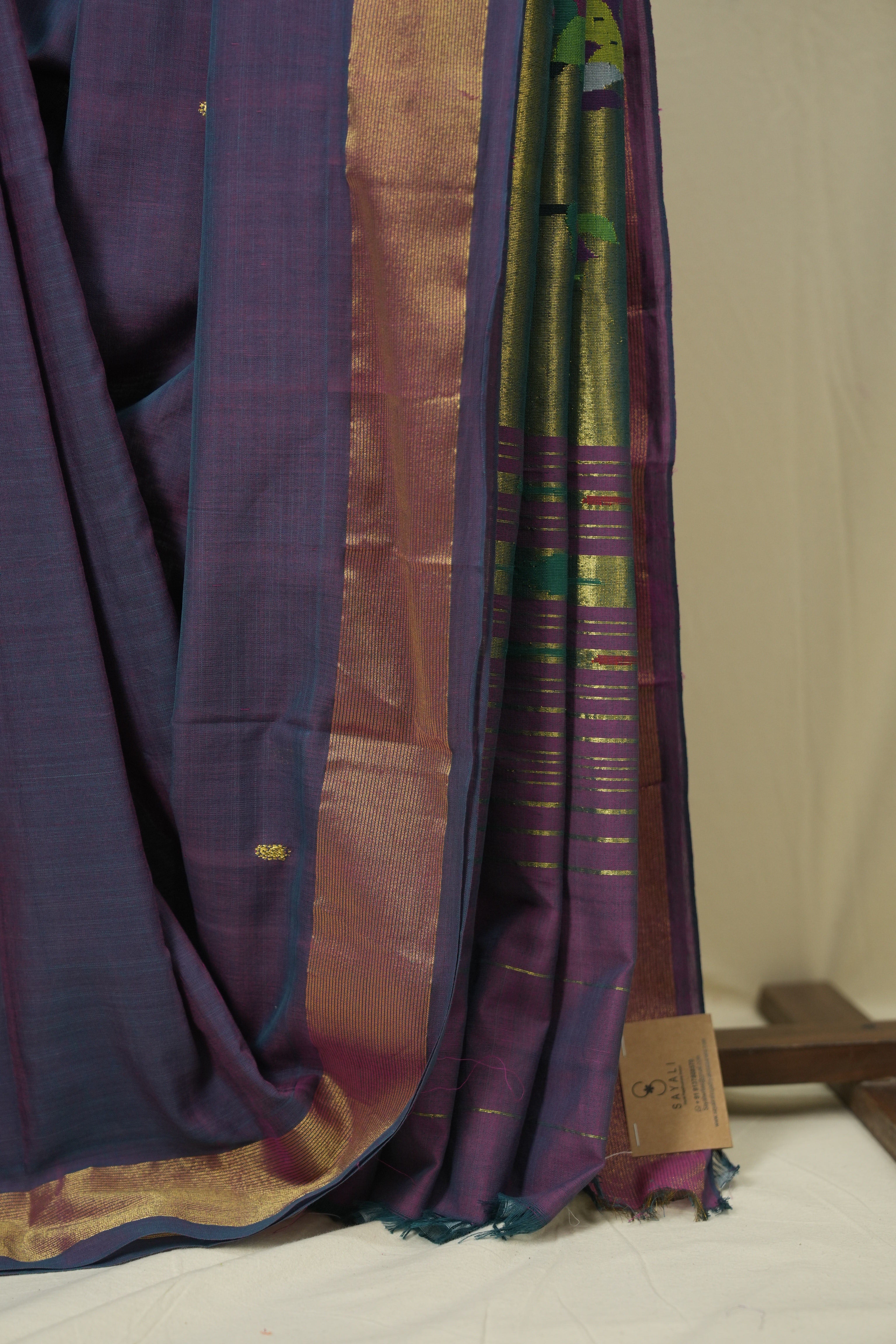 Dual Tone Purple Cotton Paithani Saree - SRDTPCPS764