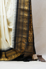 Cream Gadwal Silk Saree - SRCGSS514