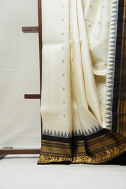 Cream Gadwal Silk Saree - SRCGSS514
