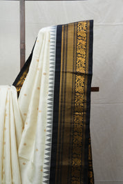 Cream Gadwal Silk Saree - SRCGSS514