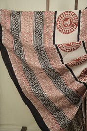Off White HBP Cotton Saree - SROWCS3680