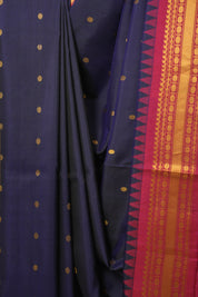Navy Blue Gadwal Silk Saree - SRNBGSS546