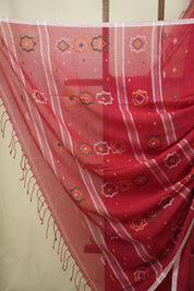 Red Bengal Mul Cotton Saree - SRRBMCS084