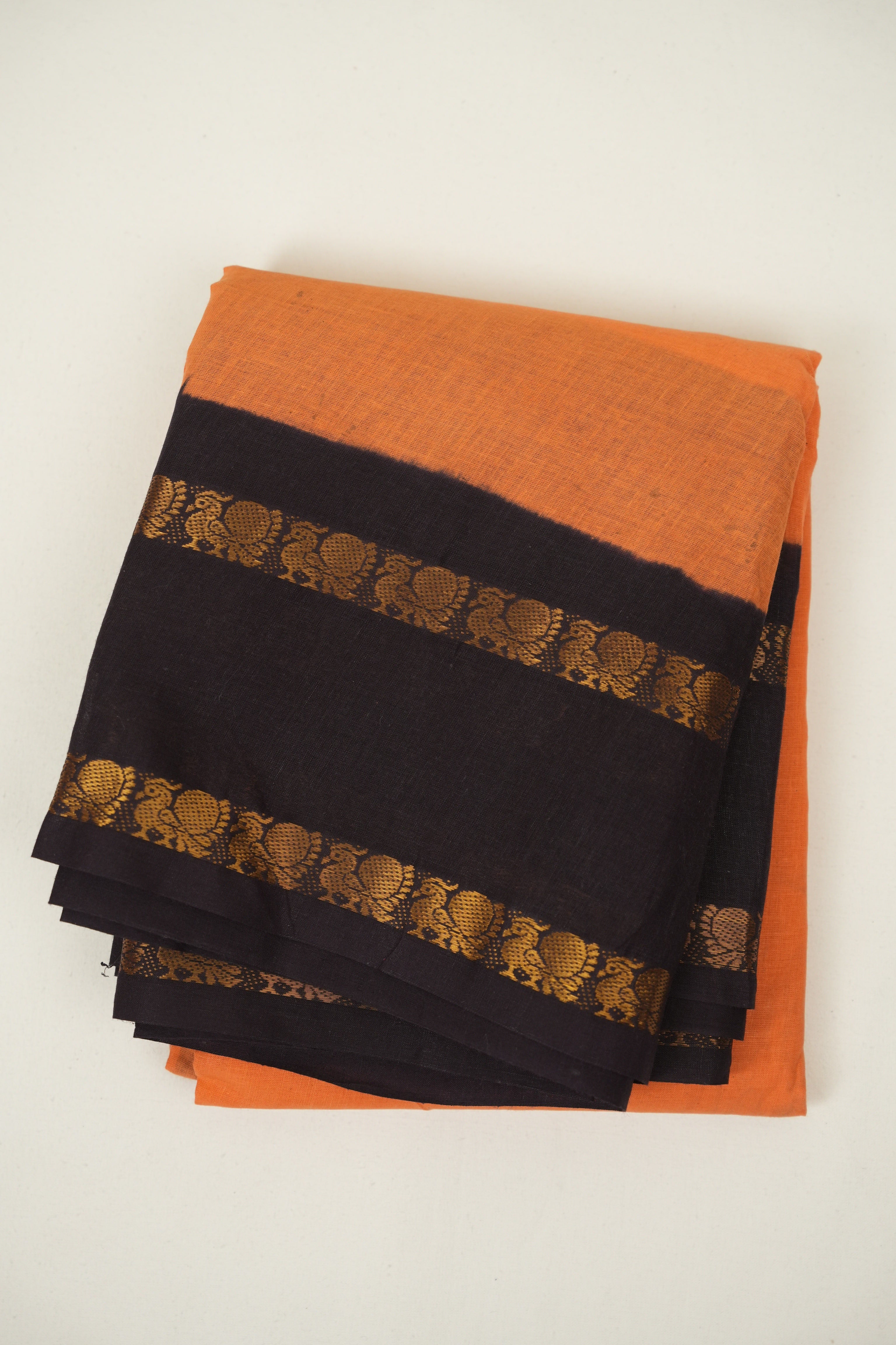 Orange Sungudi Cotton Saree - SROSCS187