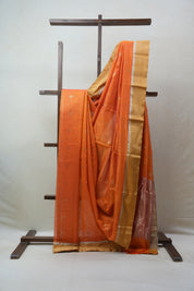 Orange Chanderi Cotton Silk Saree - SROCSS381