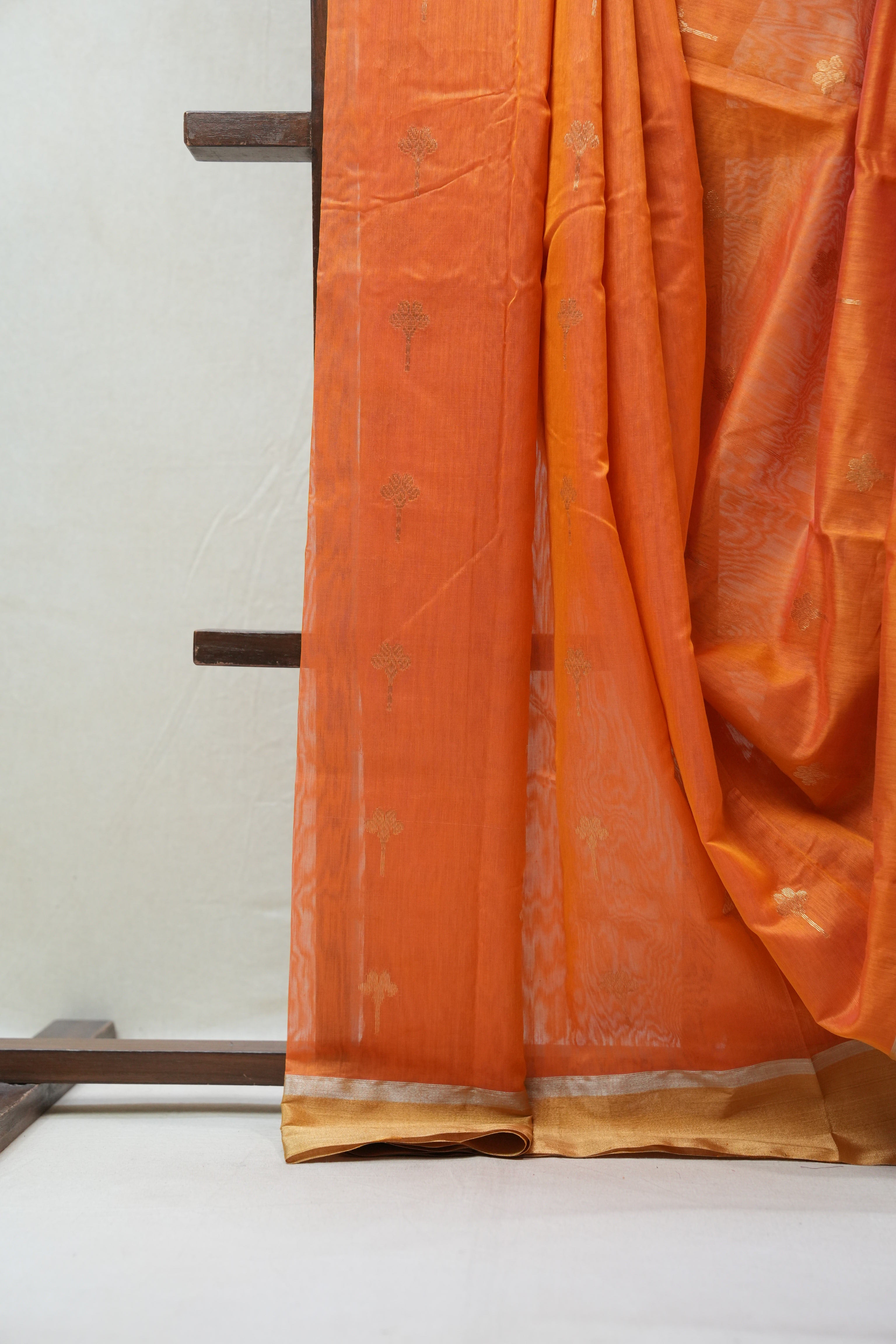 Orange Chanderi Cotton Silk Saree - SROCSS381