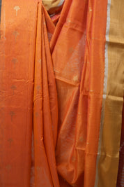 Orange Chanderi Cotton Silk Saree - SROCSS381