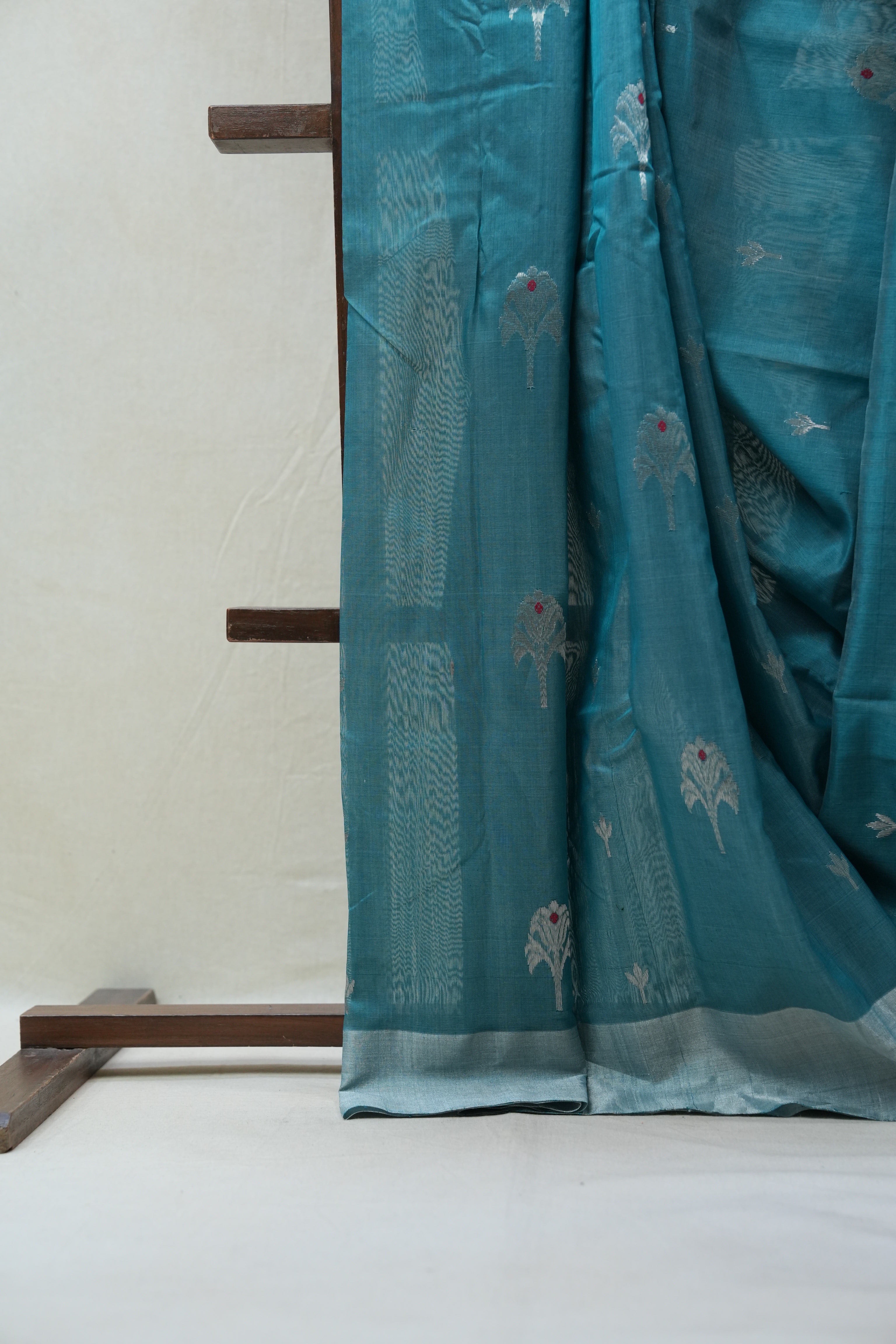 Peacock Blue Chanderi Cotton Silk Saree - SRPBCSS386