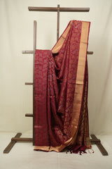 Maroon Soft Silk Saree - SRMSSS503