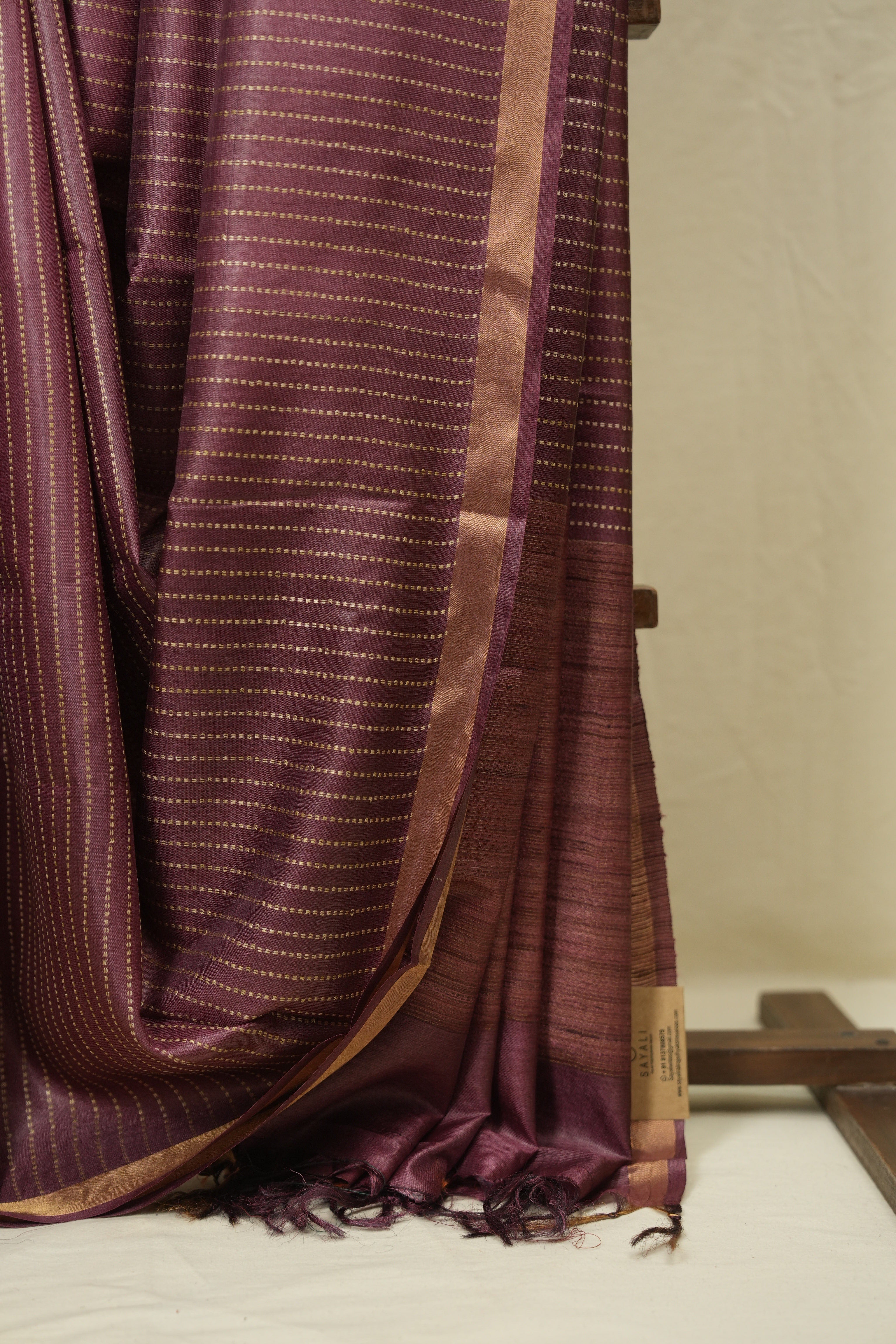 Onion Pink Tussar Silk Saree - SROPTSS1876