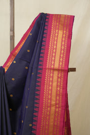 Navy Blue Gadwal Silk Saree - SRNBGSS546