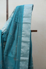 Peacock Blue Chanderi Cotton Silk Saree - SRPBCSS386