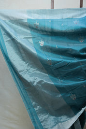 Peacock Blue Chanderi Cotton Silk Saree - SRPBCSS386