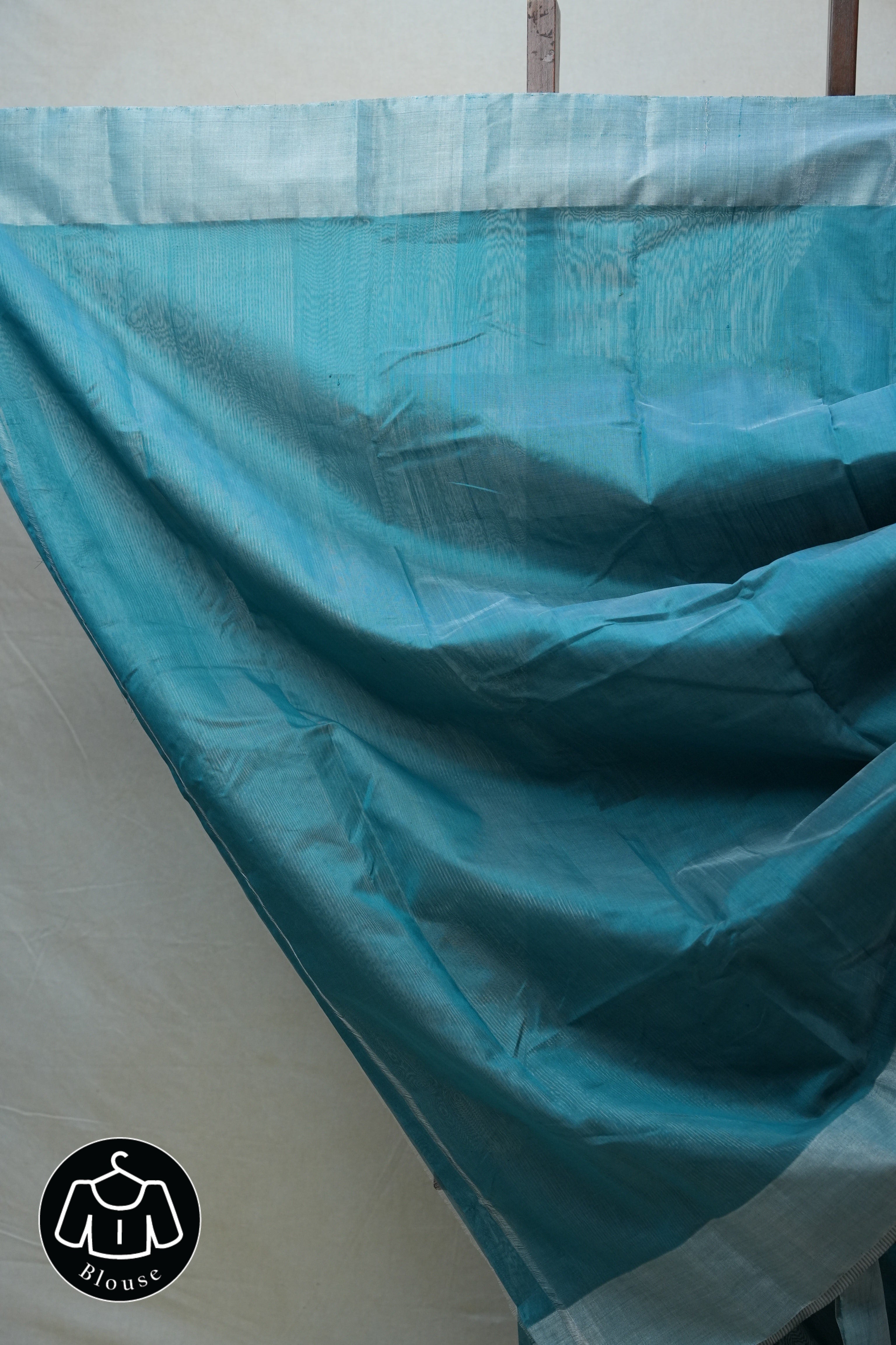 Peacock Blue Chanderi Cotton Silk Saree - SRPBCSS386