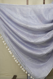 Powder Blue Tissue Linen Jamdani Saree - SRPBTLJS194