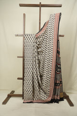 Off White HBP Cotton Saree - SROWCS3679