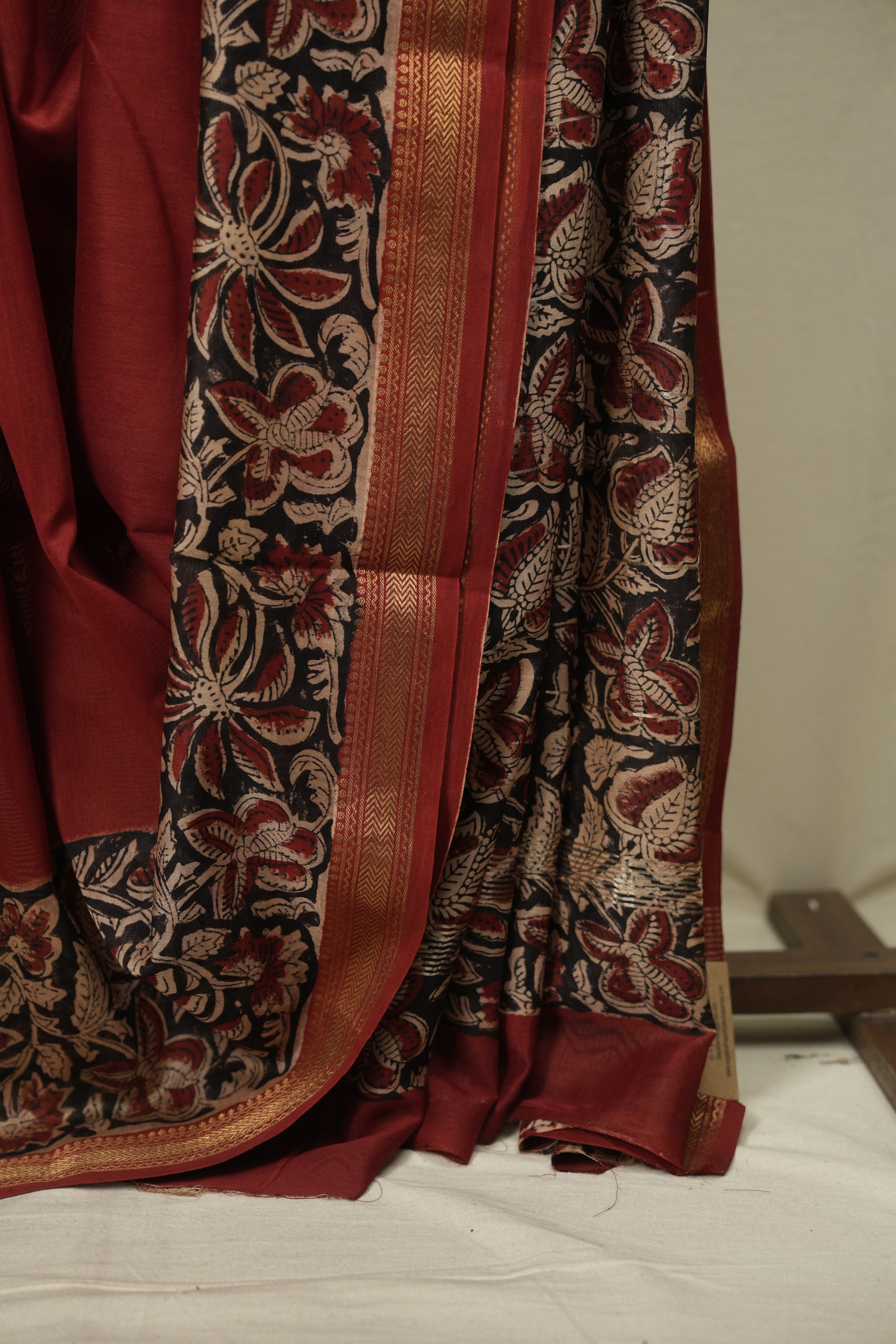 Maroon HBP Cotton Silk Saree With Chanderi Border - SRMCSS1807