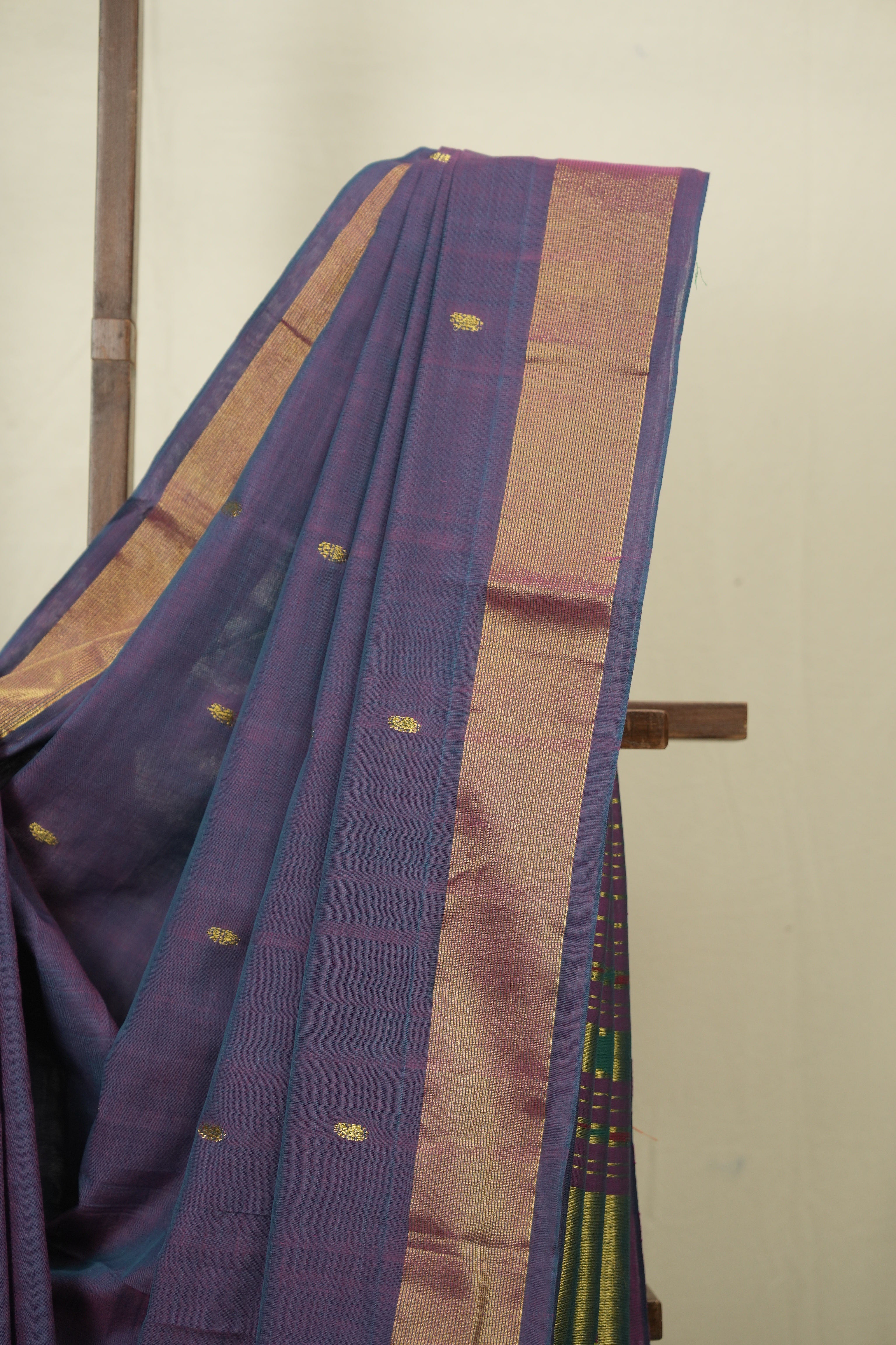 Dual Tone Purple Cotton Paithani Saree - SRDTPCPS764